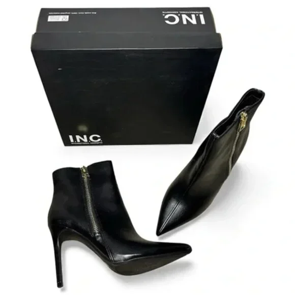 I.N.C. International Concepts Womens Sarishaa Zip Booties Black Smooth Size 10M - Picture 3 of 3